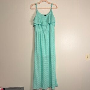 HeartSoul Teal Crochet Maxi Dress